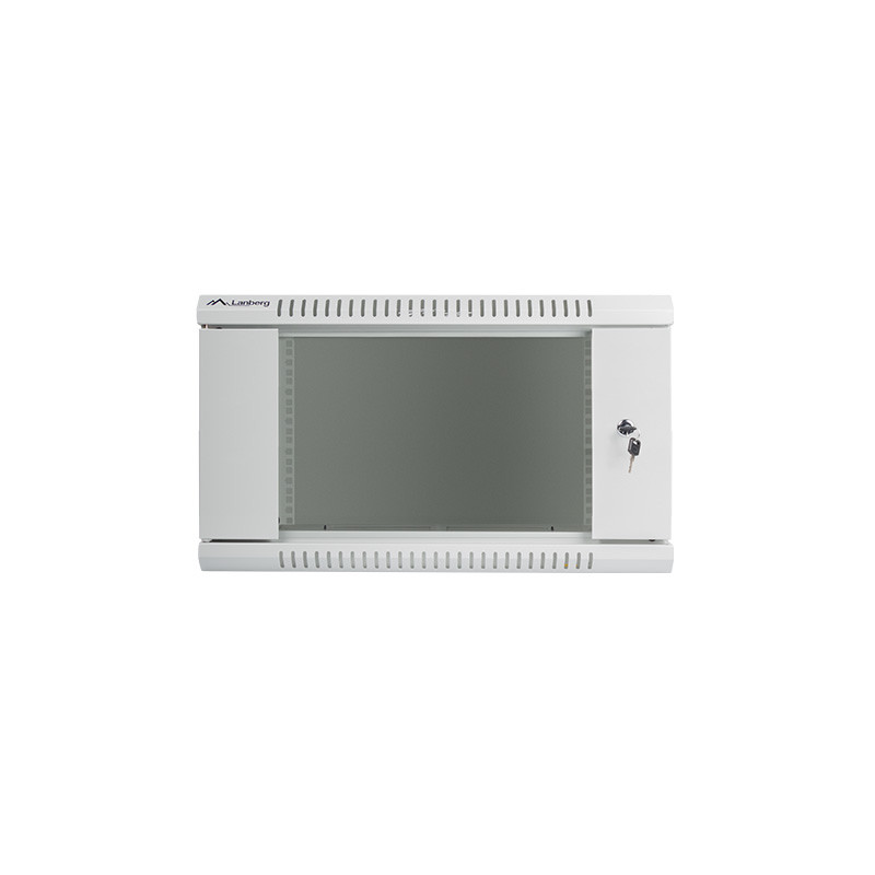 LANBERG - Nástenný rack 19' 6U 600X450mm šedý flat pack