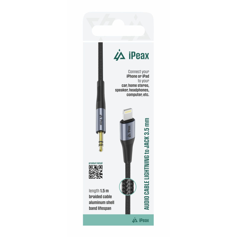 ADAPTÉR LIGHTNING / 3,5 MM JACK 1,5 M ČIERNY