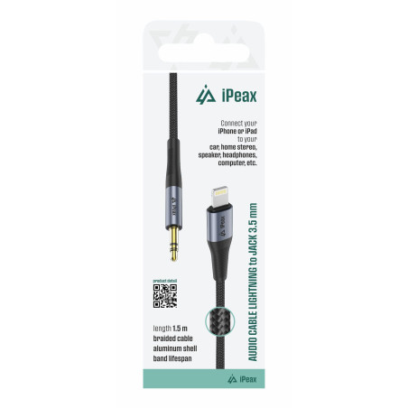 ADAPTÉR LIGHTNING / 3,5 MM JACK 1,5 M ČIERNY
