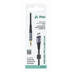 ADAPTÉR USB-C / 3,5 MM JACK 1,5 M ČIERNY