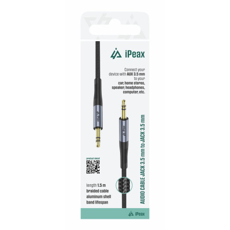 ADAPTÉR 3,5 MM JACK / 3,5 MM JACK 1,5 M ČIERNY
