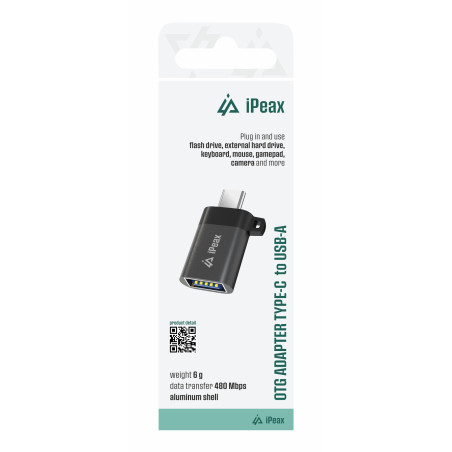ADAPTÉR OTG USB-C / USB-A (samica) ČIERNY