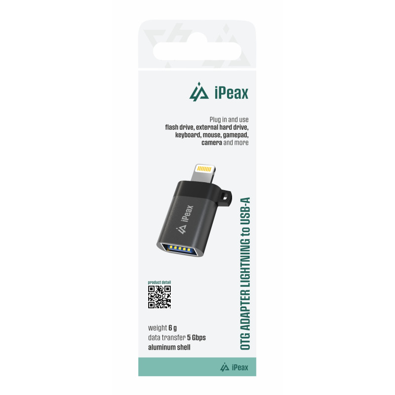 ADAPTÉR OTG LIGHTNING / USB-A (samica) ČIERNY