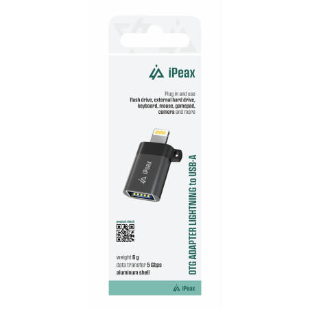 ADAPTÉR OTG LIGHTNING / USB-A (samica) ČIERNY