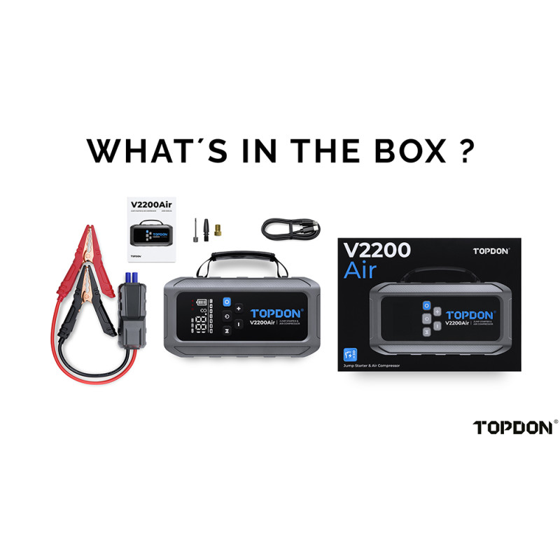 VIKING - TOPDON Car Jump Starter JumpSurge V2200air/12000mAh/max výstupný preud 2200A/4-150PSI