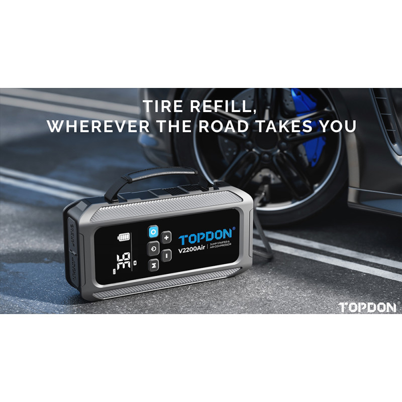 VIKING - TOPDON Car Jump Starter JumpSurge V2200air/12000mAh/max výstupný preud 2200A/4-150PSI