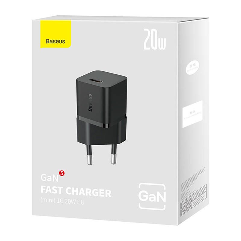 NONAME - Baseus Rýchlonabíjačka do siete GaN5 Mini 20W EU čierna