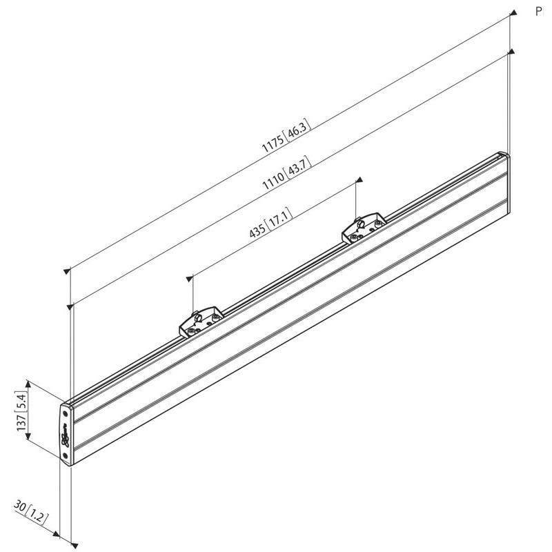 VOGELS - Vogel´s horizontálna časť adaptéra Connect-it PFB 3411, 1175 mm, striebra
