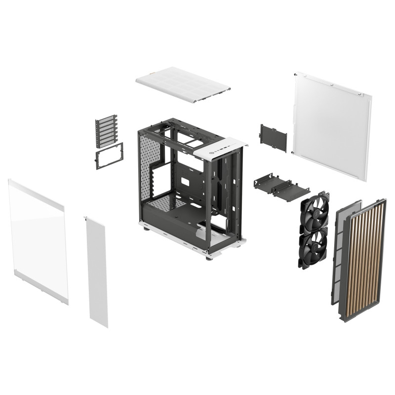 Fractal Design North Chalk White TG Clear/Midi Tower/Transpar./White