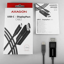 AXAGON RVC-DPC, USB-C - DisplayPort redukcia/kábl 1.8m, 4K/60Hz