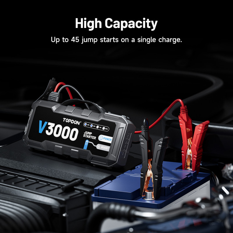 VIKING - TOPDON Car Jump Starter V3000/3000A/12V vozidla/24000mAh/9l benzín/7l diesel/LED svetlo |