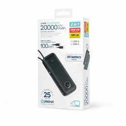 FELLOWES - Platinet Powerbanka 20000 mAh 70W Power Delivery, 1xUSB-C, 1xUSB-A, kábel USB-C 1m, čierna