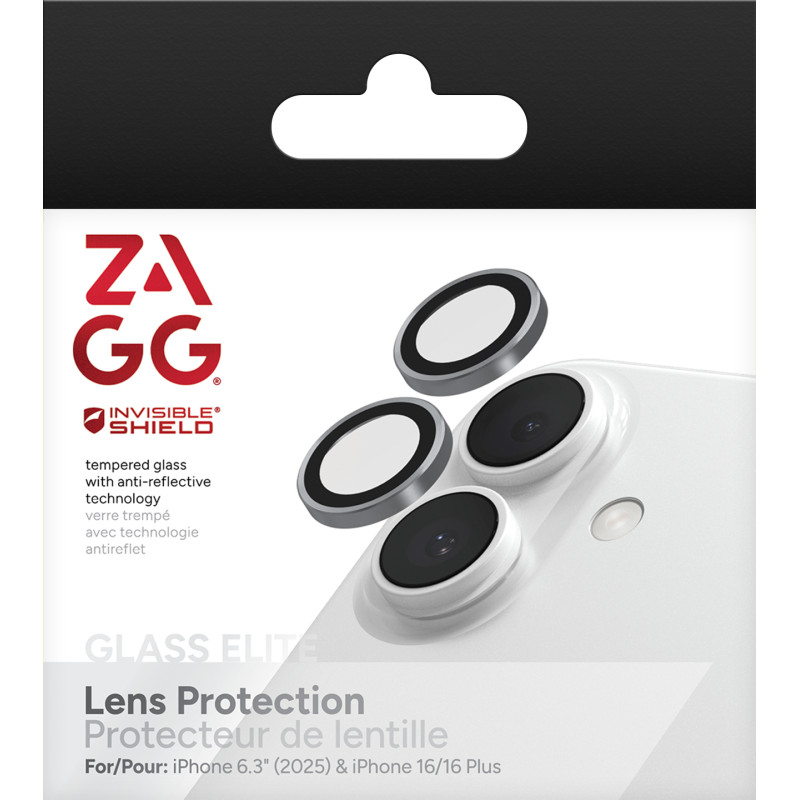 ZAGG Ochranná čočka Premium pre Apple iPhone Byrce/16/16+ - strieborná