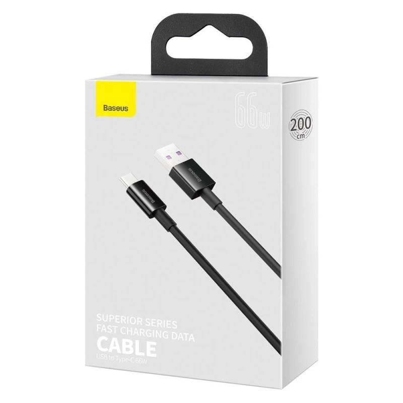 NONAME - Baseus Dátový kábel Superior Series USB/USB-C 66W 2m (11V 6A) čierny