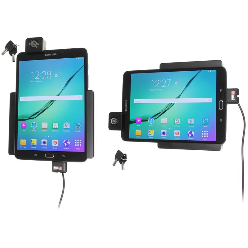 BRODIT - Brodiť držiak do auta na Samsung Galaxy Tab S2 8.0 bez pouzdra, so skrytým nabíjaním, zámok