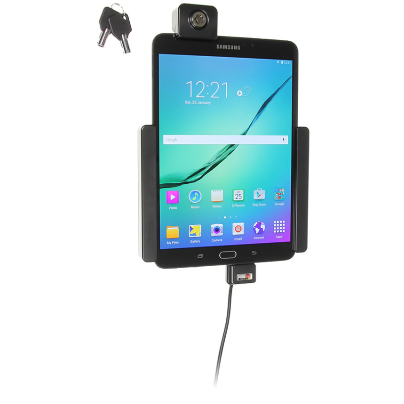 BRODIT - Brodiť držiak do auta na Samsung Galaxy Tab S2 8.0 bez pouzdra, so skrytým nabíjaním, zámok