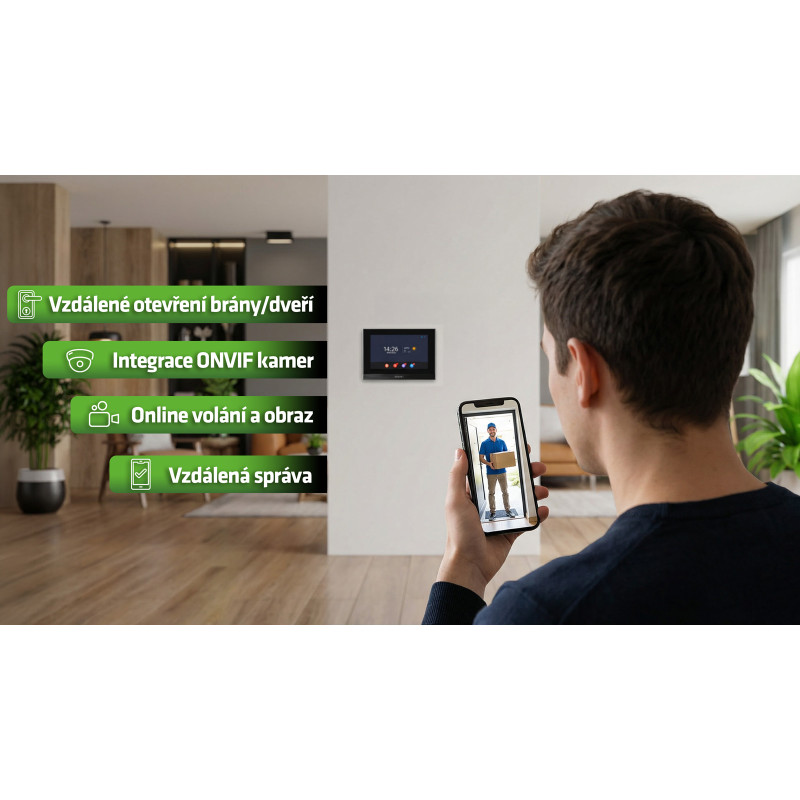 EVOLVEO DoorPhone ID-2, 2-drôtový videotelefón pre dva byty s RFID, odtlačkom prsta a podporou ONVIF ka
