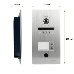 EVOLVEO DoorPhone ID-2, 2-drôtový videotelefón pre dva byty s RFID, odtlačkom prsta a podporou ONVIF ka