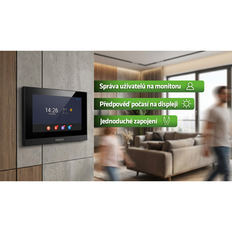EVOLVEO DoorPhone ID-2, 2-drôtový videotelefón pre dva byty s RFID, odtlačkom prsta a podporou ONVIF ka