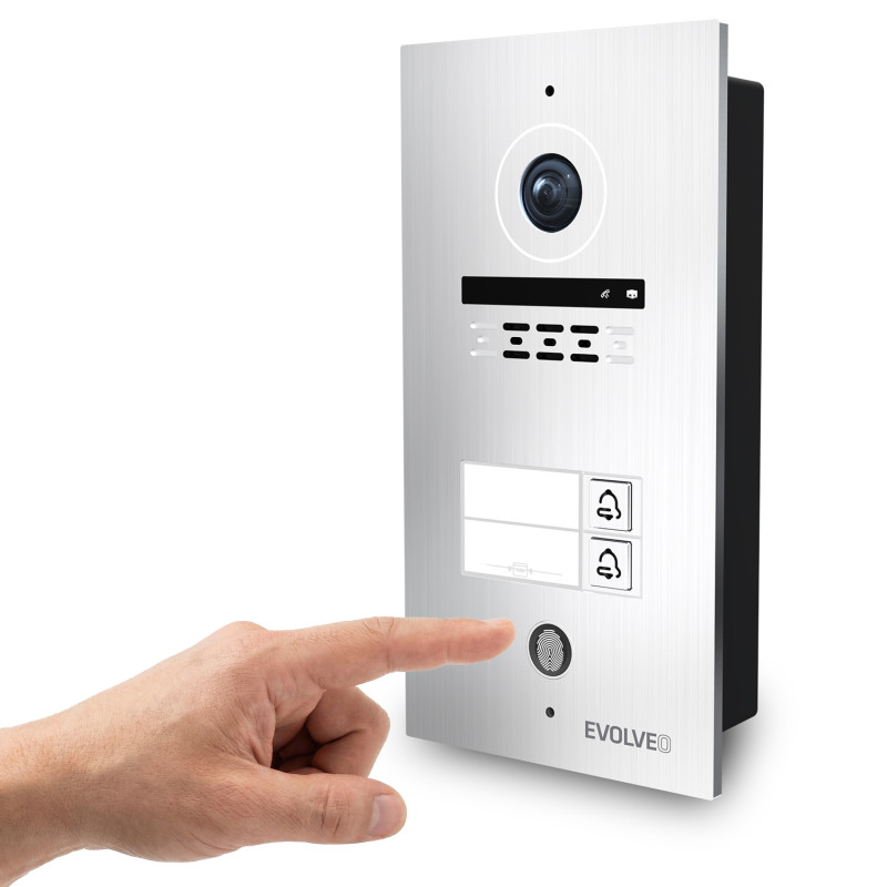 EVOLVEO DoorPhone ID-2, 2-drôtový videotelefón pre dva byty s RFID, odtlačkom prsta a podporou ONVIF ka