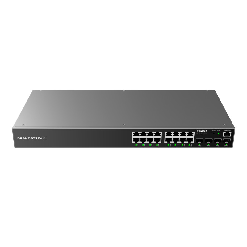 Grandstream GWN7802 L2+ Managed Network Switch 16x 1Gb RJ45, 4x SFP, DHCP, QoS, VLAN