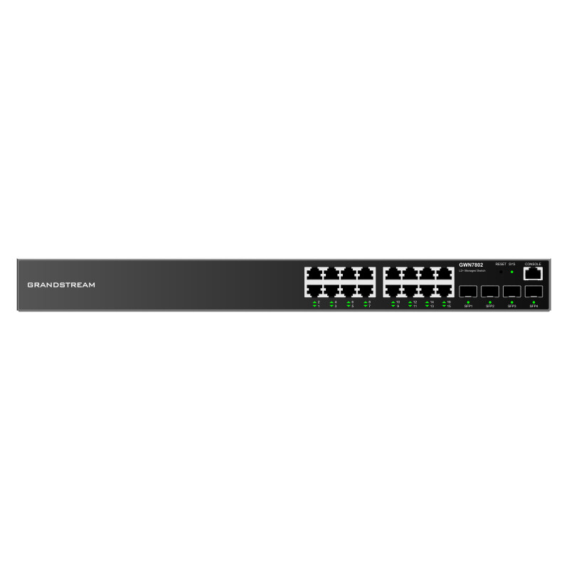Grandstream GWN7802 L2+ Managed Network Switch 16x 1Gb RJ45, 4x SFP, DHCP, QoS, VLAN