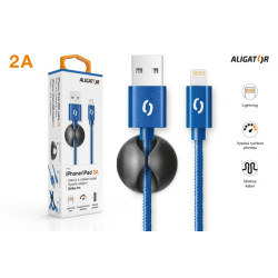 ALIGATOR PREMIUM Dátový kábel 2A, Lightning modrý