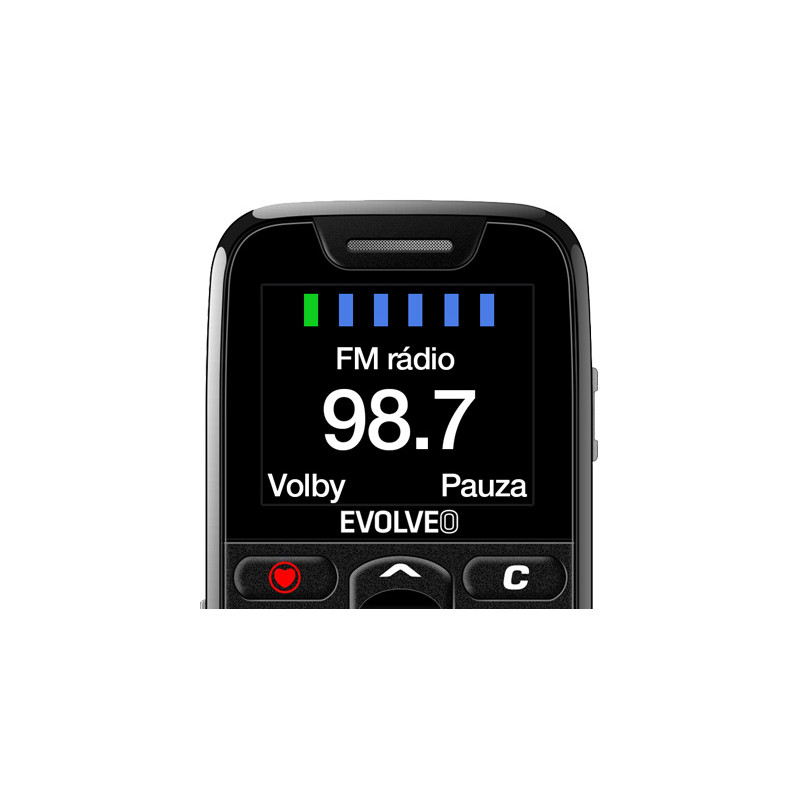EVOLVEO EasyPhone, mobilný telefón pre seniorov s nabíjacím stojanom, čierna