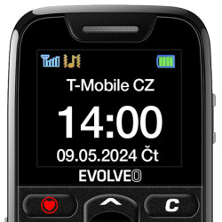 EVOLVEO EasyPhone, mobilný telefón pre seniorov s nabíjacím stojanom, čierna