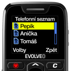 EVOLVEO EasyPhone, mobilný telefón pre seniorov s nabíjacím stojanom, čierna