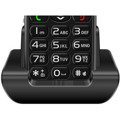 EVOLVEO EasyPhone, mobilný telefón pre seniorov s nabíjacím stojanom, čierna
