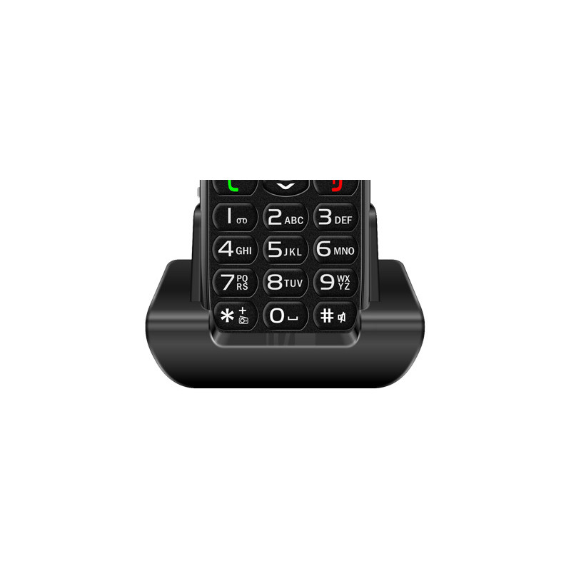 EVOLVEO EasyPhone, mobilný telefón pre seniorov s nabíjacím stojanom, čierna