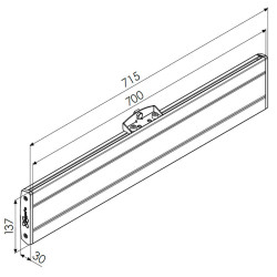 VOGELS - Vogel´s horizontálna časť adaptéra Connect-it PFB3407, 715 mm, čierna