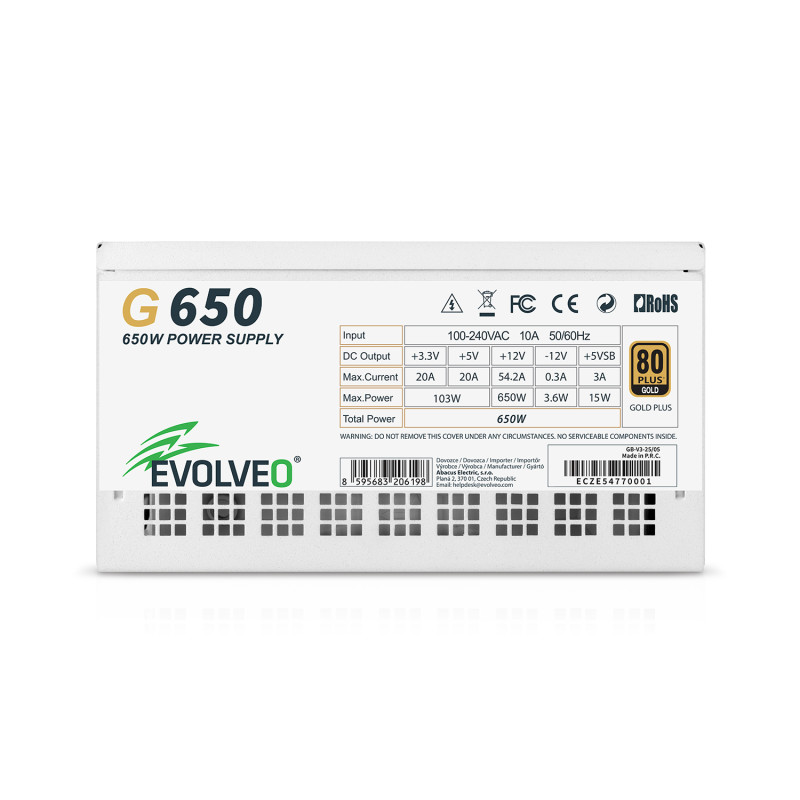 EVOLVEO G650, 650W/ ATX 3.1/ 80+ GOLD/ Modular