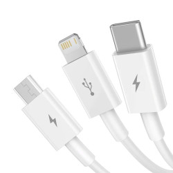NONAME - Baseus Superior Series Fast Charging Dátový Kabel USB-A - USB-C/microUSB/Lightning 3.5A 1m Stellar W