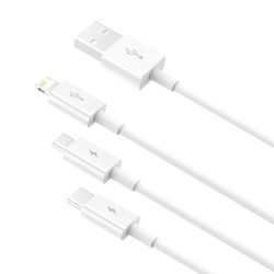 NONAME - Baseus Superior Series Fast Charging Dátový Kabel USB-A - USB-C/microUSB/Lightning 3.5A 1m Stellar W