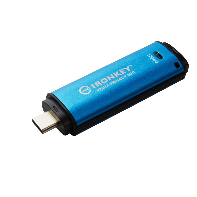 Kingston Ironkey Vault Privacy 50C/64GB/USB 3.2/USB-C/Modrá