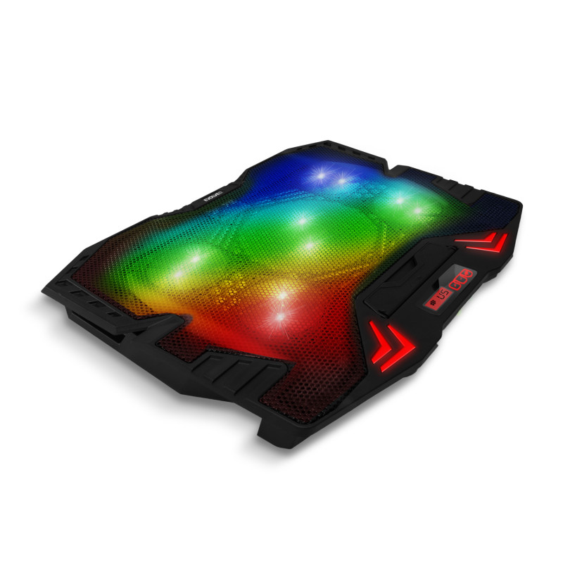EVOLVEO Ania 5RGB, chladiaca podložka pre notebook, 5x ventilátor, RGB podsvietenie