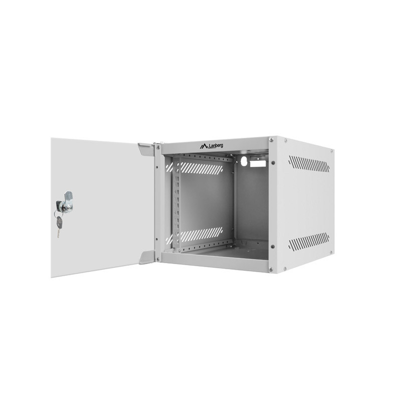 LANBERG RACKOVÁ SKRIŇA 10'' NÁSTENNÁ 4U/280X310 (FLAT PACK) S PRESKLENÝMI DVERMI ŠEDÁ