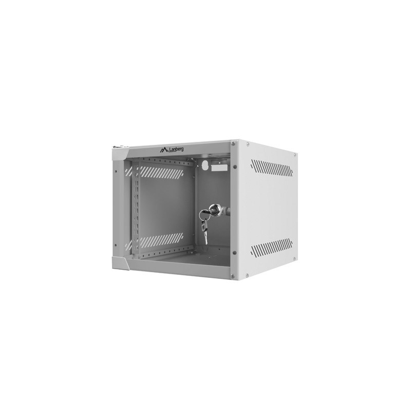 LANBERG RACKOVÁ SKRIŇA 10'' NÁSTENNÁ 4U/280X310 (FLAT PACK) S PRESKLENÝMI DVERMI ŠEDÁ