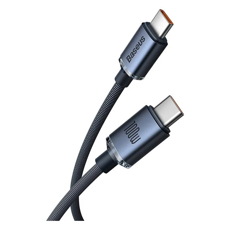 NONAME - Baseus CAJY000601 Crystal Shine Series Dátový Kabel USB-C - USB-C 100W 1,2m Black