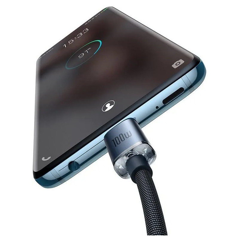 NONAME - Baseus CAJY000601 Crystal Shine Series Dátový Kabel USB-C - USB-C 100W 1,2m Black
