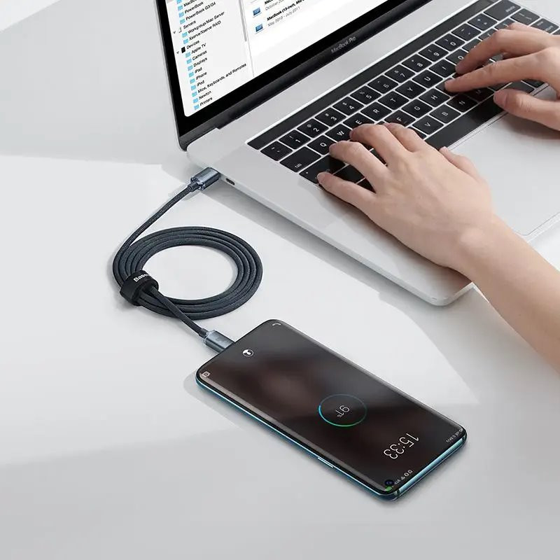 NONAME - Baseus CAJY000601 Crystal Shine Series Dátový Kabel USB-C - USB-C 100W 1,2m Black