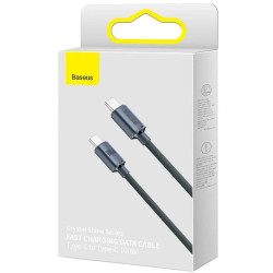 NONAME - Baseus CAJY000601 Crystal Shine Series Dátový Kabel USB-C - USB-C 100W 1,2m Black