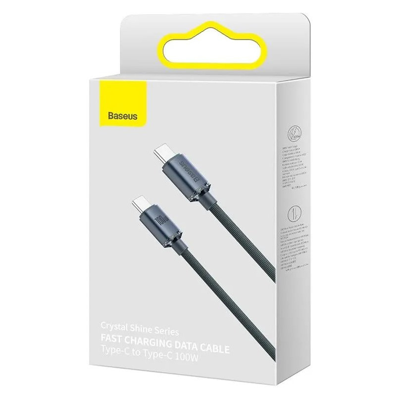 NONAME - Baseus CAJY000601 Crystal Shine Series Dátový Kabel USB-C - USB-C 100W 1,2m Black