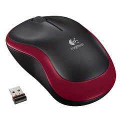 Logitech M185 nano/Kancelárska/Optická/1 000 DPI/Bezdrôtová USB/Červená