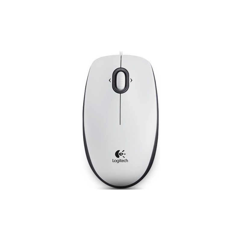 Logitech B100/Kancelárska/Optická/800 DPI/Drôtová USB/Biela