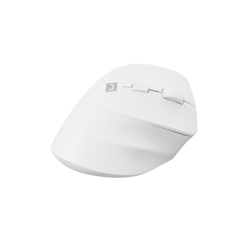 Bezdrôtová myš Natec CRAKE 2/Kancelárska/Optická/2 400 DPI/USB+BT/Biela/Vertikálna/Optická/Pre pravák