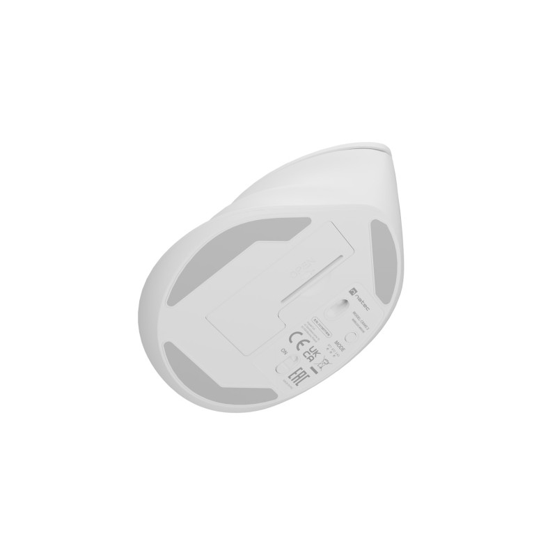 Bezdrôtová myš Natec CRAKE 2/Kancelárska/Optická/2 400 DPI/USB+BT/Biela/Vertikálna/Optická/Pre pravák