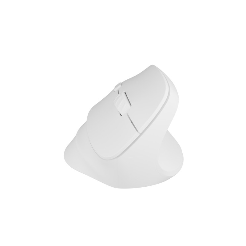 Bezdrôtová myš Natec CRAKE 2/Kancelárska/Optická/2 400 DPI/USB+BT/Biela/Vertikálna/Optická/Pre pravák